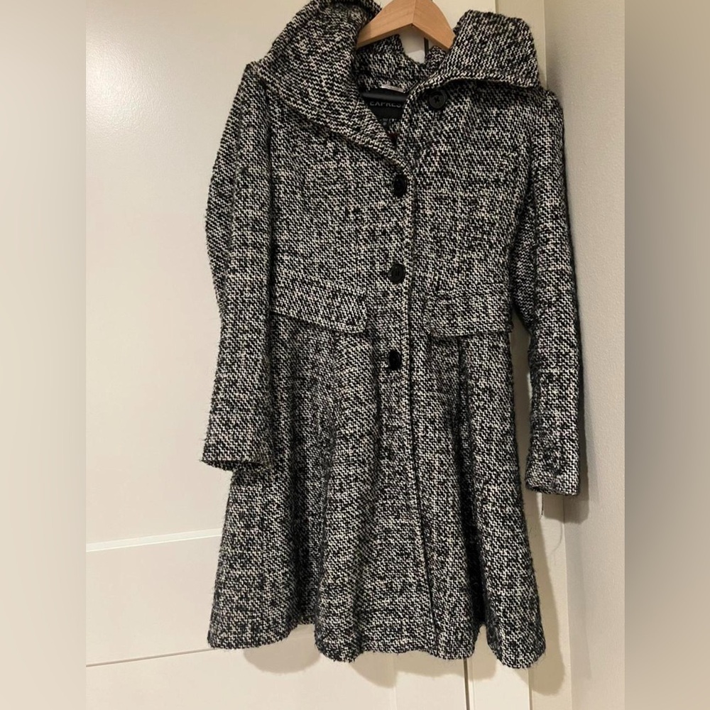 Express Black and White Peacoat